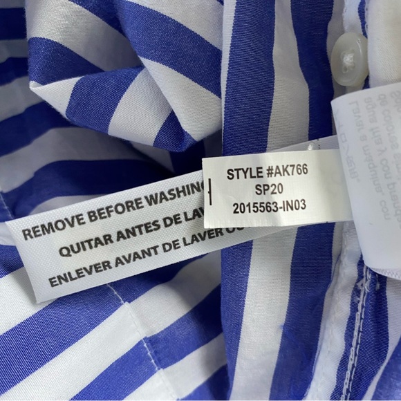 J Crew Ruffle Button Up Mixy Stripe Blouse Top - Picture 10 of 12